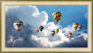 Постер в раме Воздушные шары над облаками
