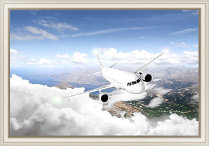 Постер для интерьера Самолет в облаках 2