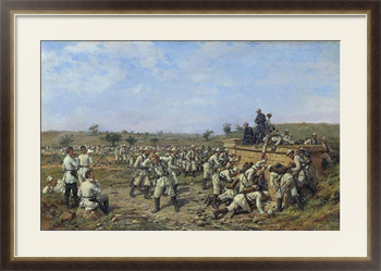 Картина на холсте Привал 140-го пехотного Зарайского полка 35-й пехотной дивизии. 1877 год. 1880-е