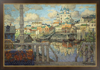 Картина в раме Псков. 1915