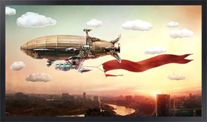 Постер для интерьера Дирижабль над городом