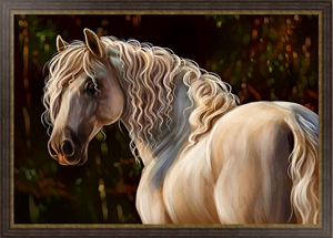 Белоснежная лошадь с роскошной гривой