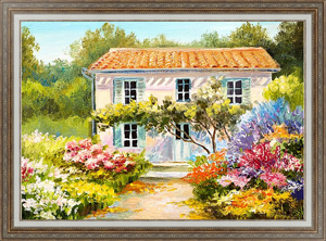 Акварельный рисунок загородного дома
