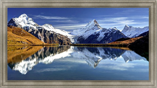 Постер в раме Швейцария. Панорама с заснеженными горами