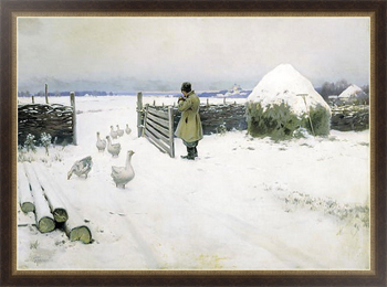 Картина на холсте Снег выпал. 1897
