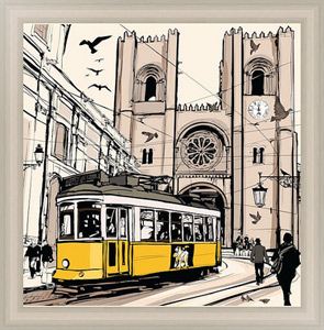 Постер Португалия, Лиссабон. Желтый трамвай №7