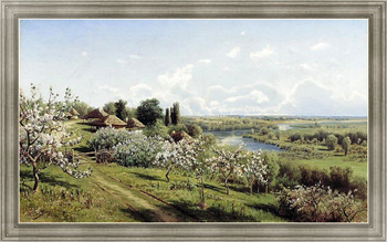 Картина Яблони в цвету. В Малороссии. 1895