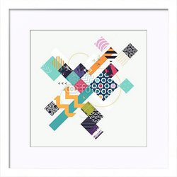 Постер в раме Абстрактная многоцветная геометрическая композиция