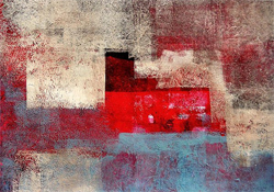 Современный постер Красно-бежевая абстракция